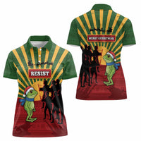 Merry Resistmas Women Polo Shirt Resist Portland Frog - Wonder Print Shop