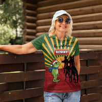 Merry Resistmas Women Polo Shirt Resist Portland Frog - Wonder Print Shop