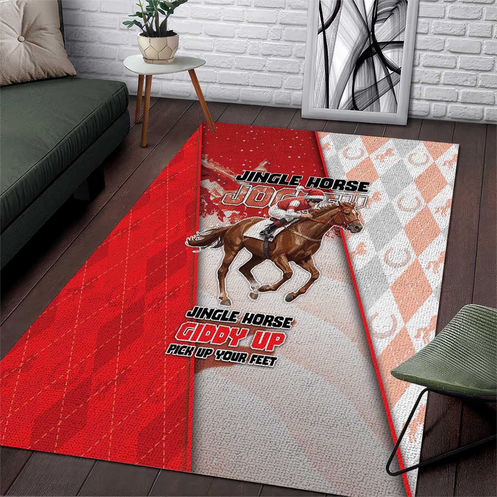 Horse Racing Christmas Area Rug Giddy Up Pick Up Your Feet - Wonder Print Shop