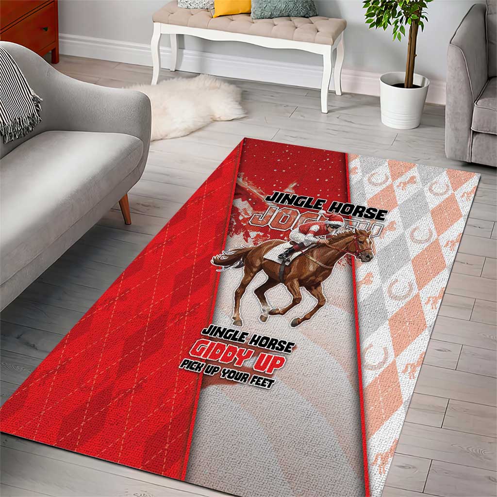 Horse Racing Christmas Area Rug Giddy Up Pick Up Your Feet - Wonder Print Shop