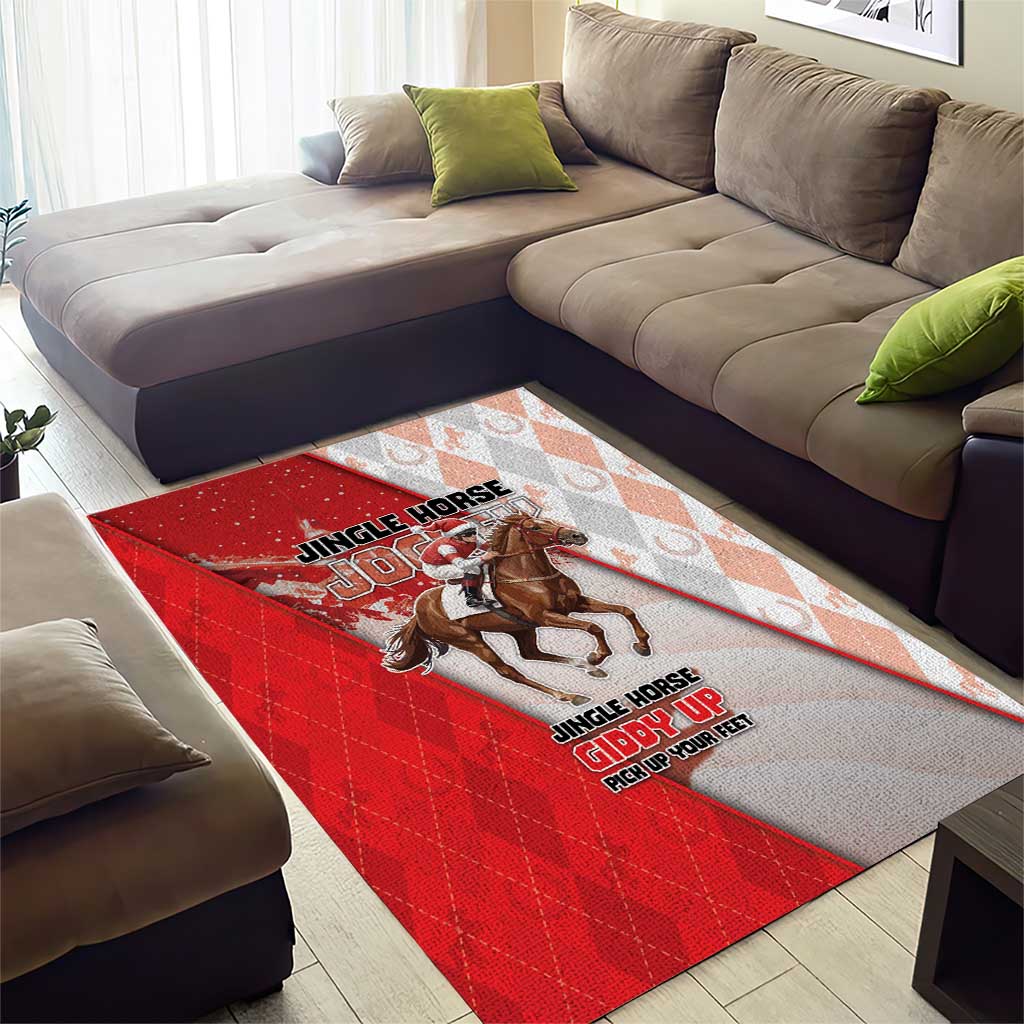 Horse Racing Christmas Area Rug Giddy Up Pick Up Your Feet - Wonder Print Shop