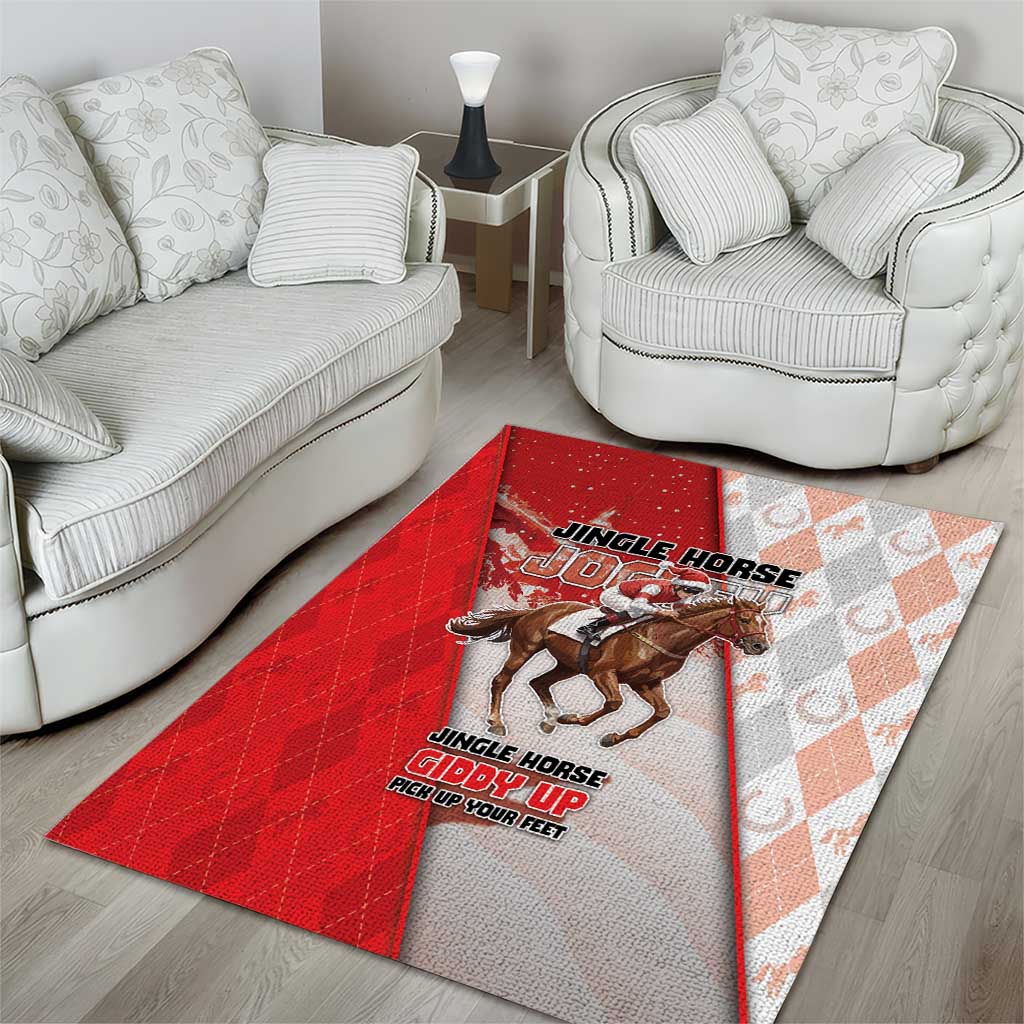 Horse Racing Christmas Area Rug Giddy Up Pick Up Your Feet - Wonder Print Shop