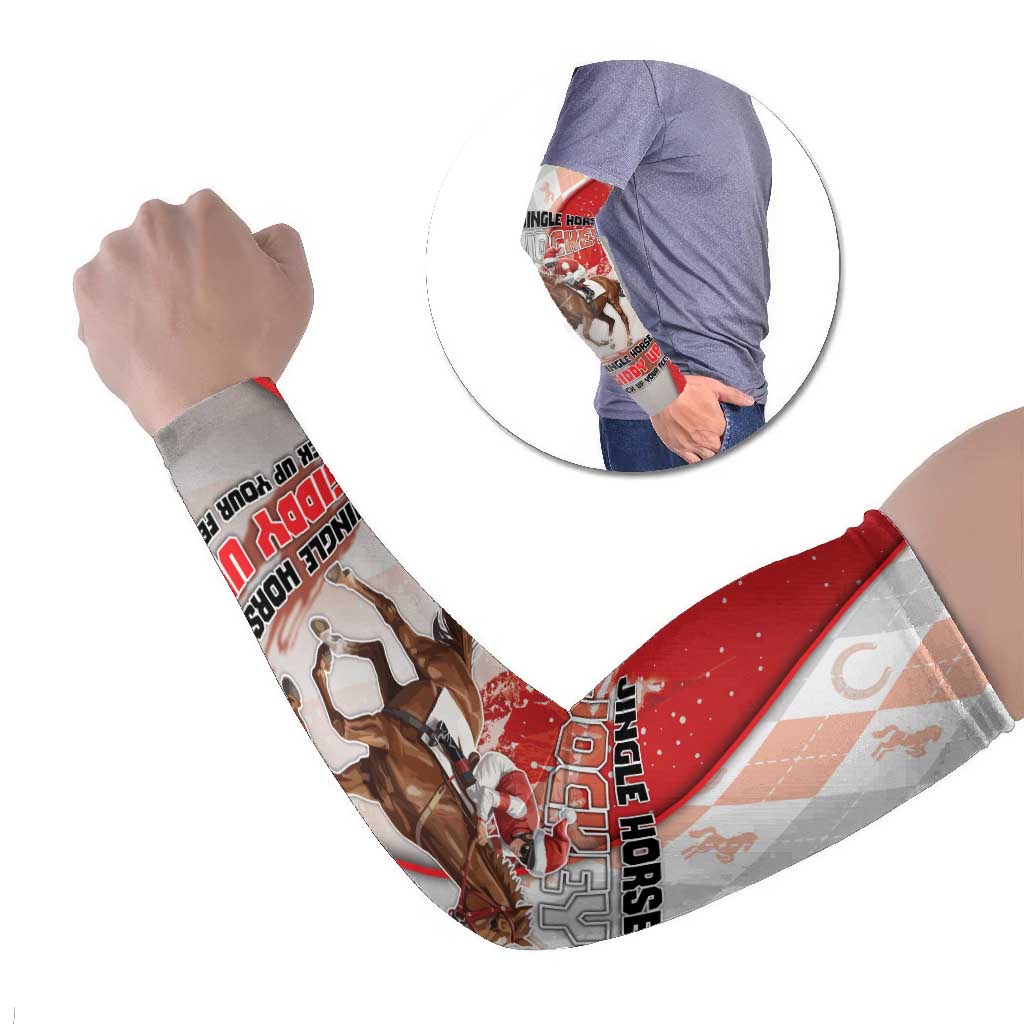 Horse Racing Christmas Arm Sleeves Giddy Up Pick Up Your Feet - Wonder Print Shop