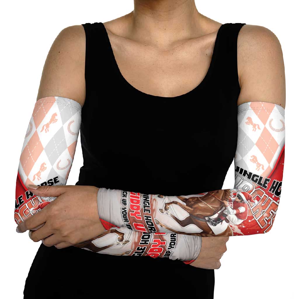 Horse Racing Christmas Arm Sleeves Giddy Up Pick Up Your Feet - Wonder Print Shop