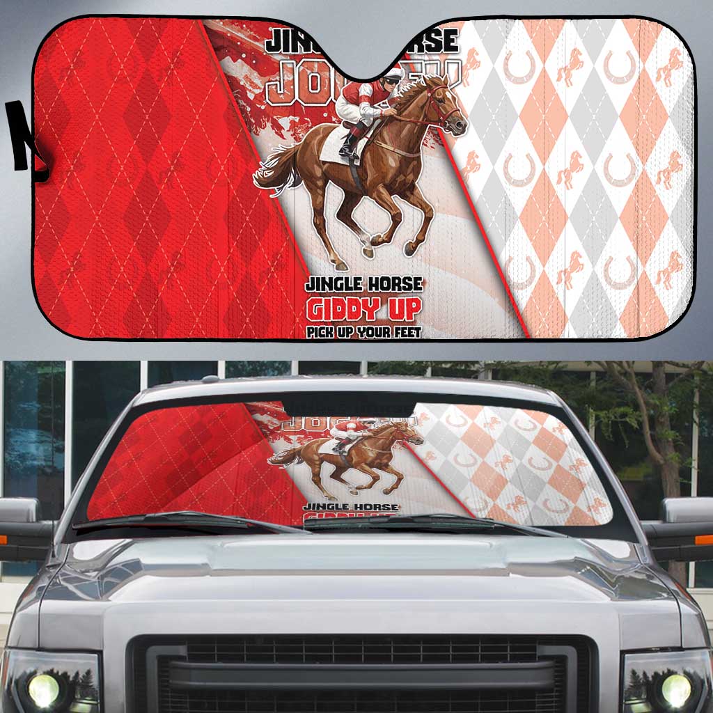 Horse Racing Christmas Auto Sun Shade Giddy Up Pick Up Your Feet - Wonder Print Shop
