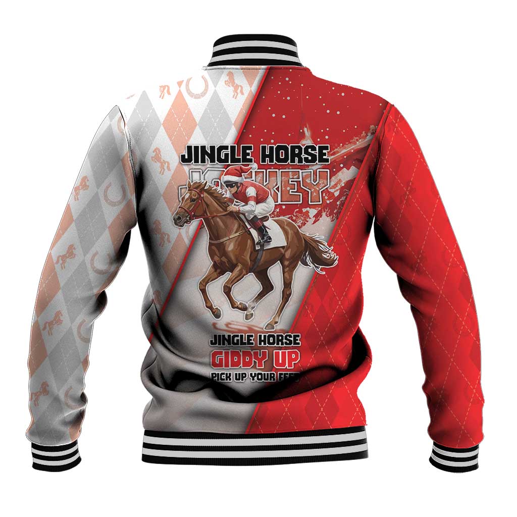 Horse Racing Christmas Baseball Jacket Giddy Up Pick Up Your Feet - Wonder Print Shop