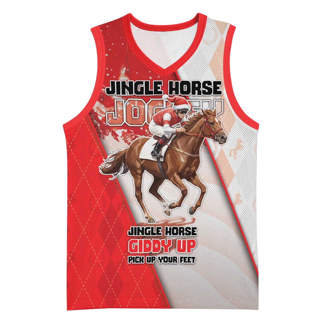 Horse Racing Christmas Basketball Jersey Giddy Up Pick Up Your Feet - Wonder Print Shop