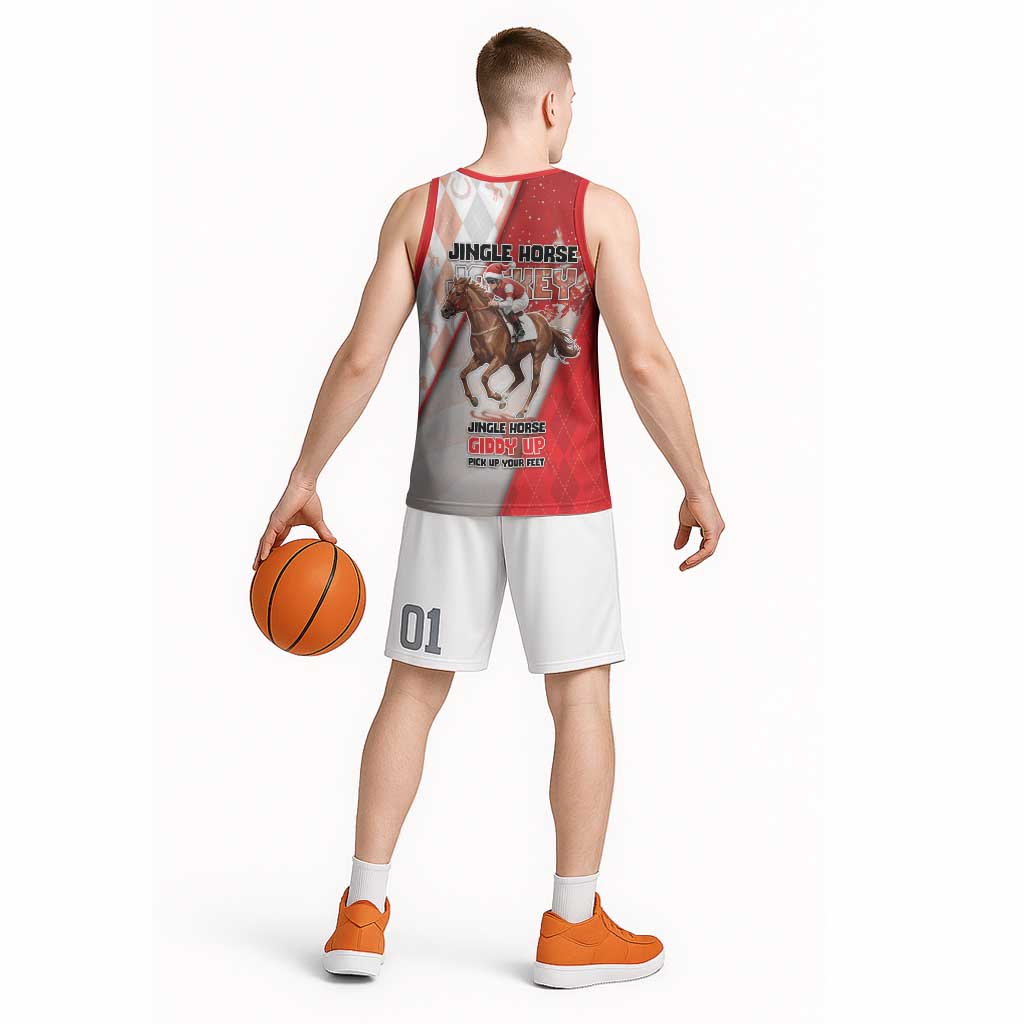 Horse Racing Christmas Basketball Jersey Giddy Up Pick Up Your Feet - Wonder Print Shop