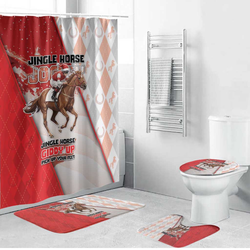 Horse Racing Christmas Bathroom Set Giddy Up Pick Up Your Feet - Wonder Print Shop