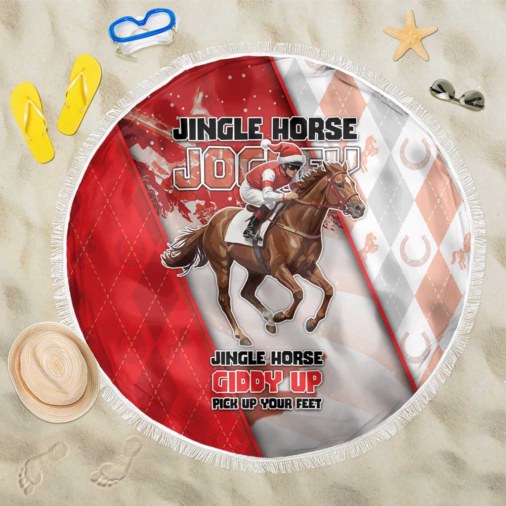 Horse Racing Christmas Beach Blanket Giddy Up Pick Up Your Feet - Wonder Print Shop