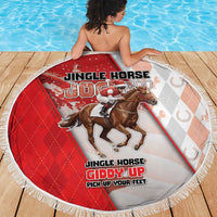 Horse Racing Christmas Beach Blanket Giddy Up Pick Up Your Feet - Wonder Print Shop