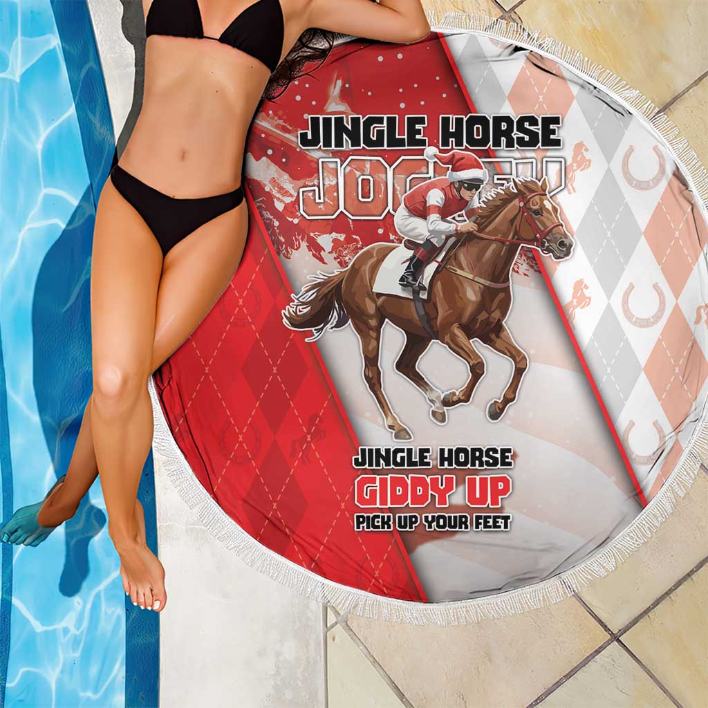 Horse Racing Christmas Beach Blanket Giddy Up Pick Up Your Feet - Wonder Print Shop