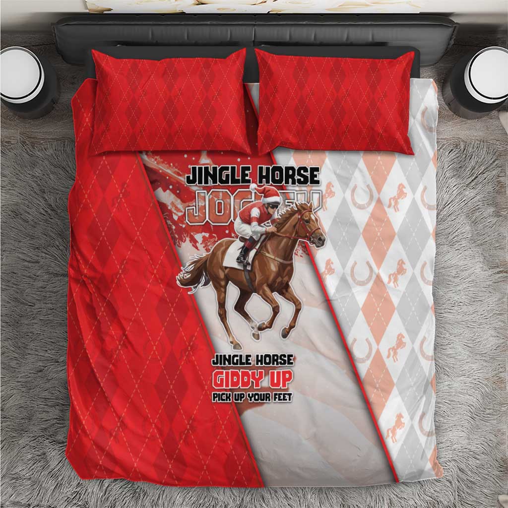 Horse Racing Christmas Bedding Set Giddy Up Pick Up Your Feet - Wonder Print Shop