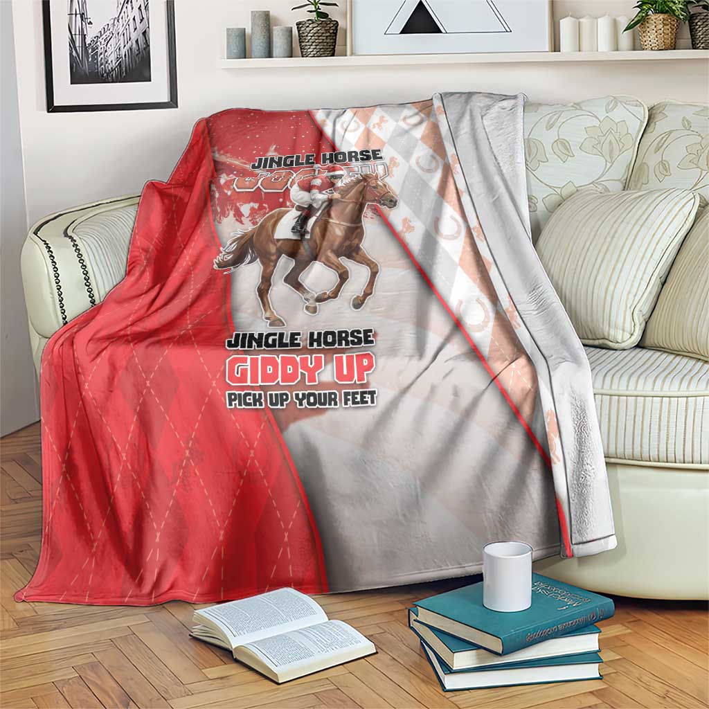 Horse Racing Christmas Blanket Giddy Up Pick Up Your Feet - Wonder Print Shop