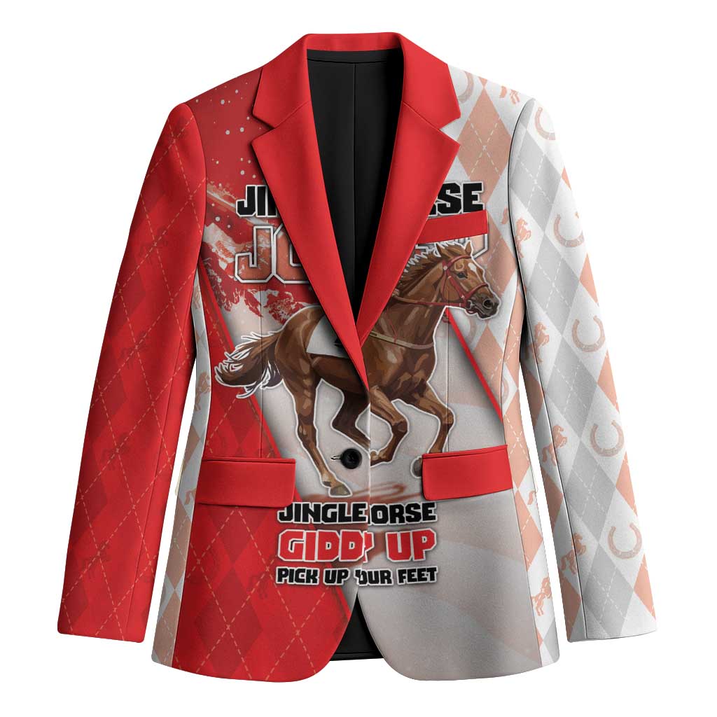 Horse Racing Christmas Blazer Giddy Up Pick Up Your Feet - Wonder Print Shop