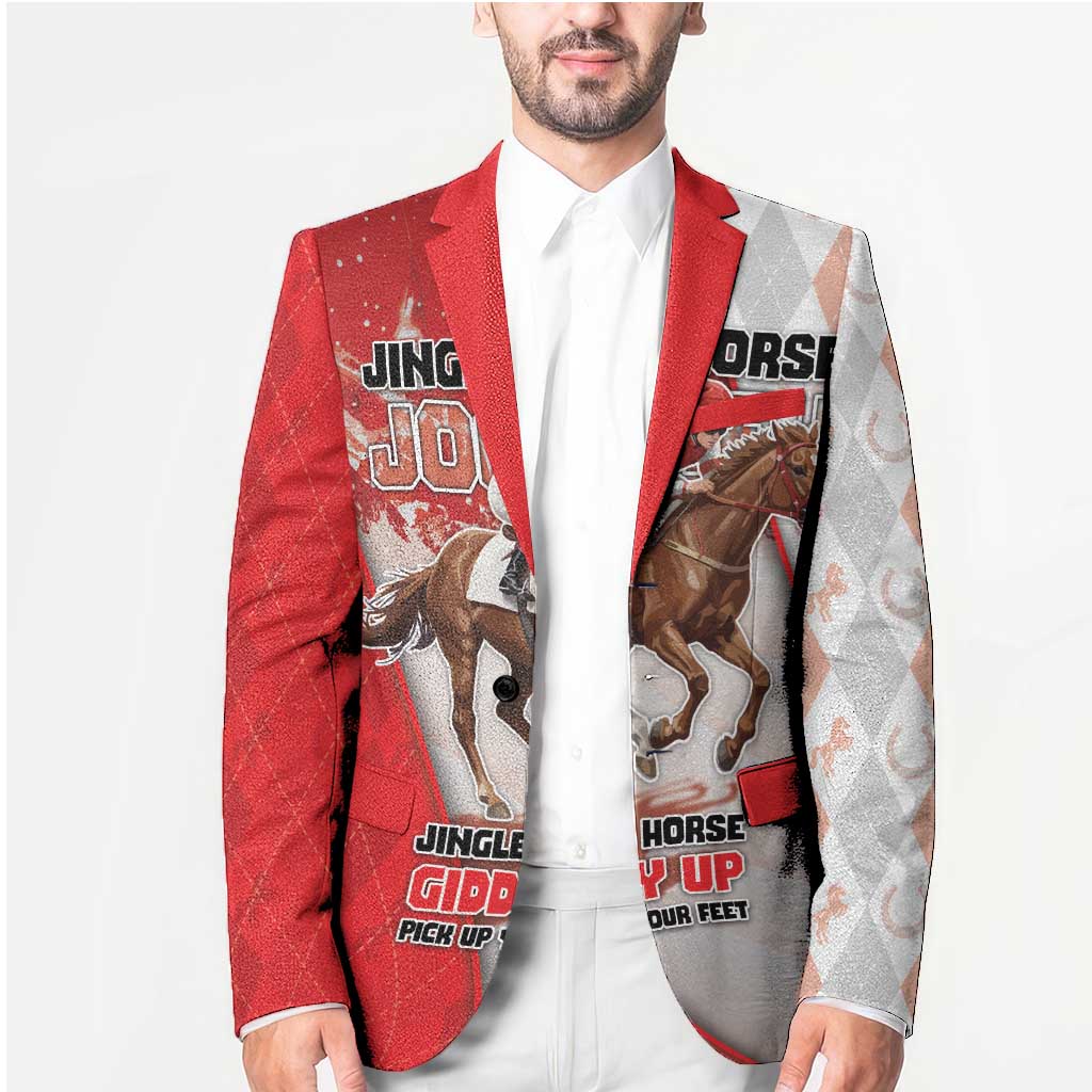 Horse Racing Christmas Blazer Giddy Up Pick Up Your Feet - Wonder Print Shop