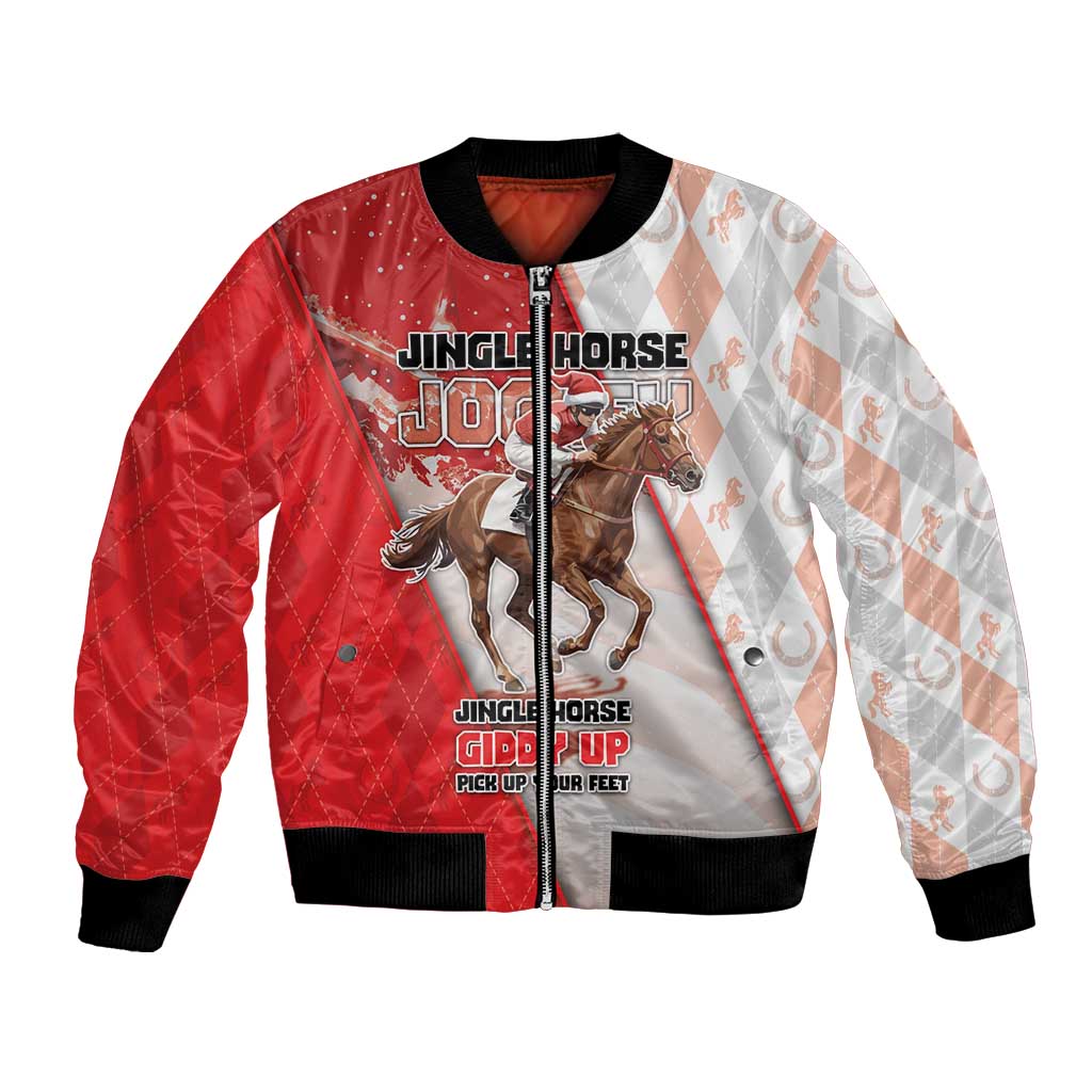 Horse Racing Christmas Bomber Jacket Giddy Up Pick Up Your Feet - Wonder Print Shop