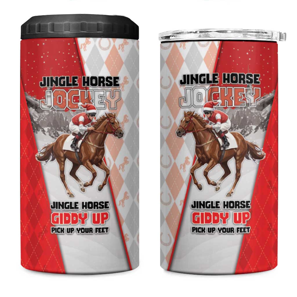 Horse Racing Christmas 4 in 1 Can Cooler Tumbler Giddy Up Pick Up Your Feet - Wonder Print Shop