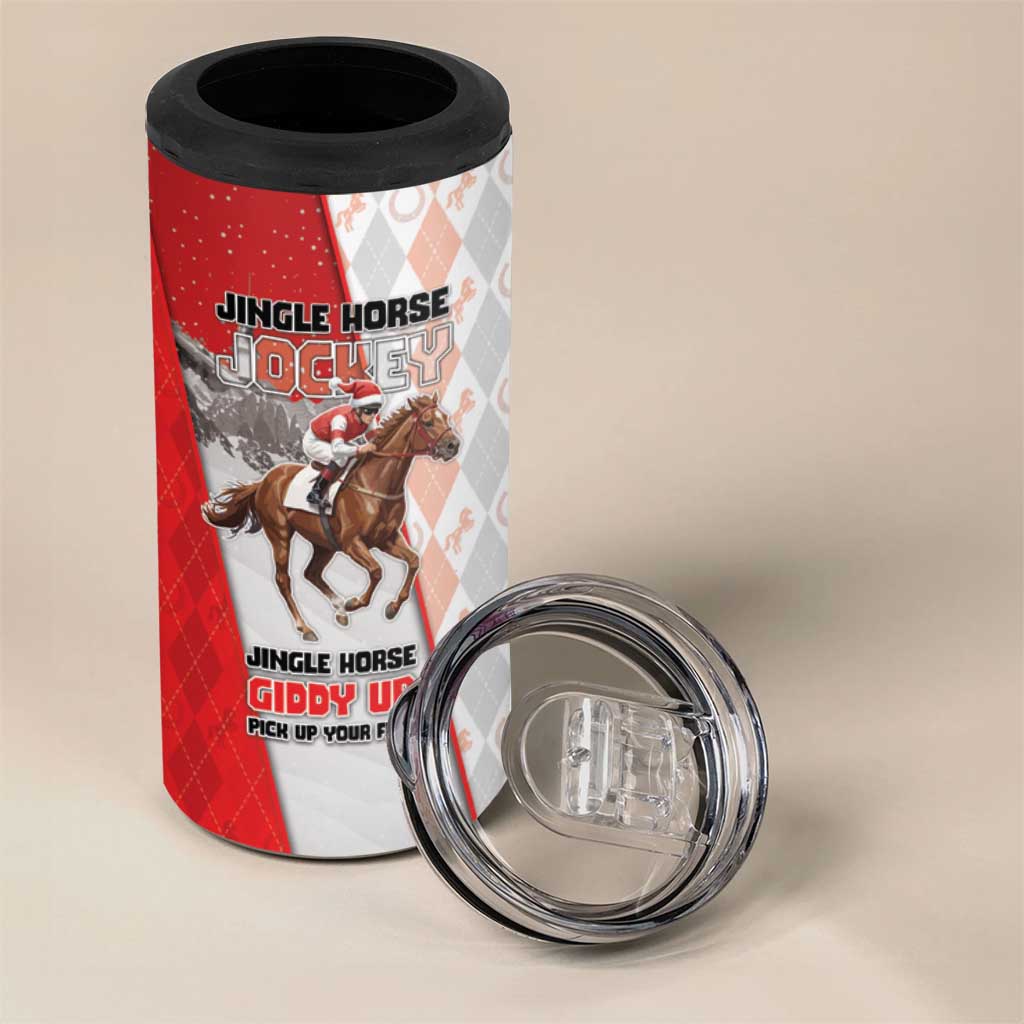 Horse Racing Christmas 4 in 1 Can Cooler Tumbler Giddy Up Pick Up Your Feet - Wonder Print Shop