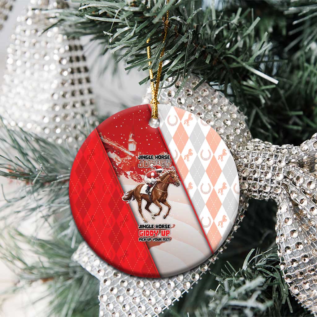 Horse Racing Christmas Ceramic Ornament Giddy Up Pick Up Your Feet - Wonder Print Shop