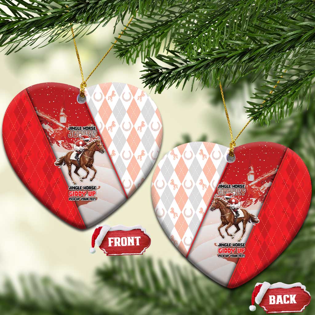 Horse Racing Christmas Ceramic Ornament Giddy Up Pick Up Your Feet - Wonder Print Shop