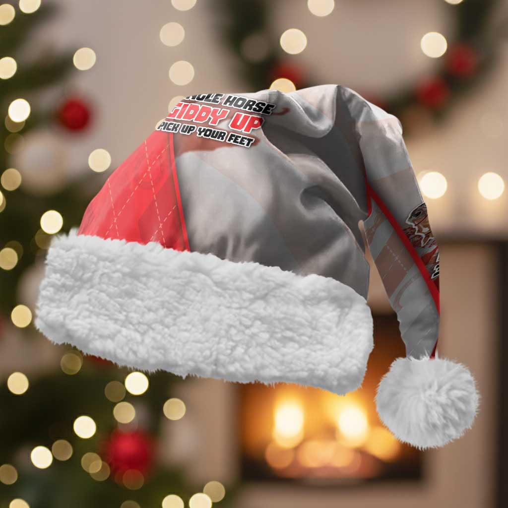 Horse Racing Christmas Santa Hat Giddy Up Pick Up Your Feet - Wonder Print Shop