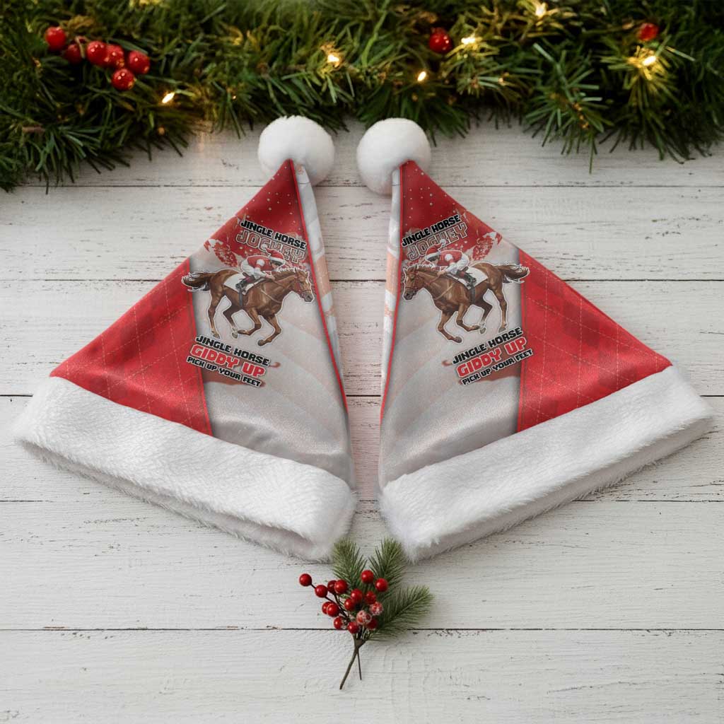 Horse Racing Christmas Santa Hat Giddy Up Pick Up Your Feet - Wonder Print Shop