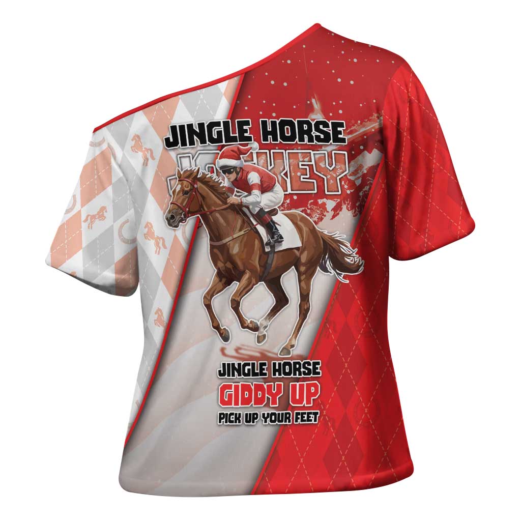 Horse Racing Christmas Cross Shoulder Shirt Giddy Up Pick Up Your Feet - Wonder Print Shop