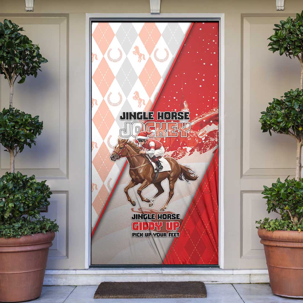 Horse Racing Christmas Door Cover Giddy Up Pick Up Your Feet - Wonder Print Shop