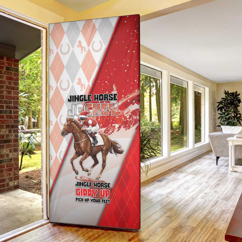 Horse Racing Christmas Door Cover Giddy Up Pick Up Your Feet - Wonder Print Shop