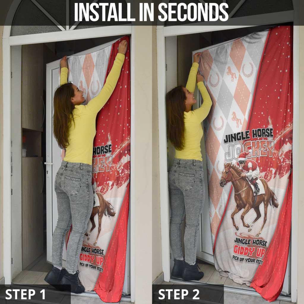 Horse Racing Christmas Door Cover Giddy Up Pick Up Your Feet - Wonder Print Shop