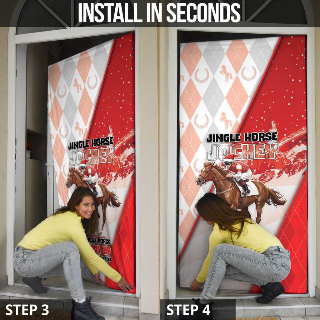 Horse Racing Christmas Door Cover Giddy Up Pick Up Your Feet - Wonder Print Shop