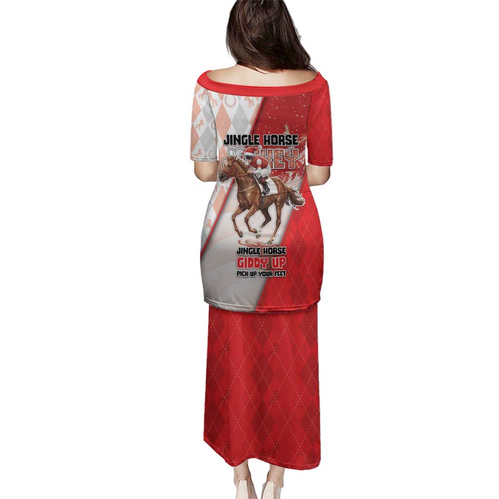 Horse Racing Christmas Family Matching Puletasi and Hawaiian Shirt Giddy Up Pick Up Your Feet - Wonder Print Shop