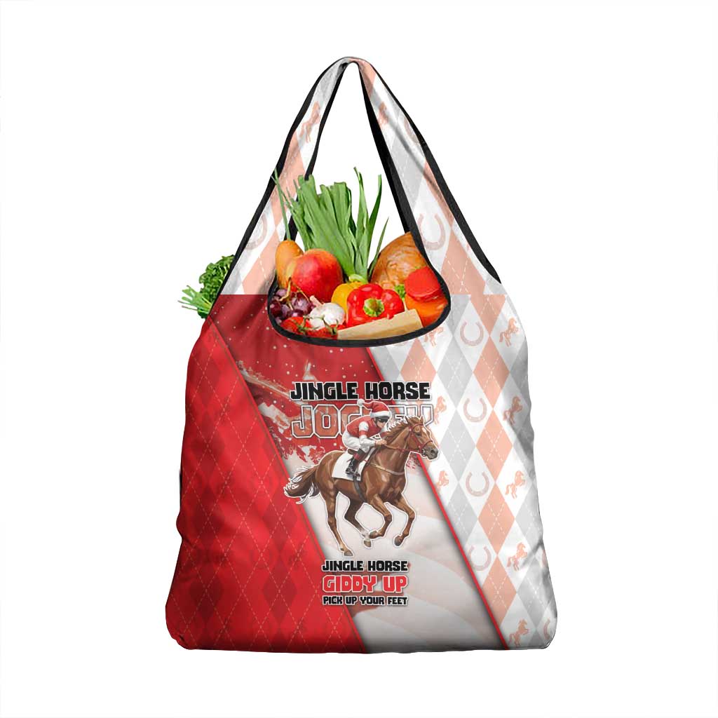 Horse Racing Christmas Grocery Bag Giddy Up Pick Up Your Feet - Wonder Print Shop