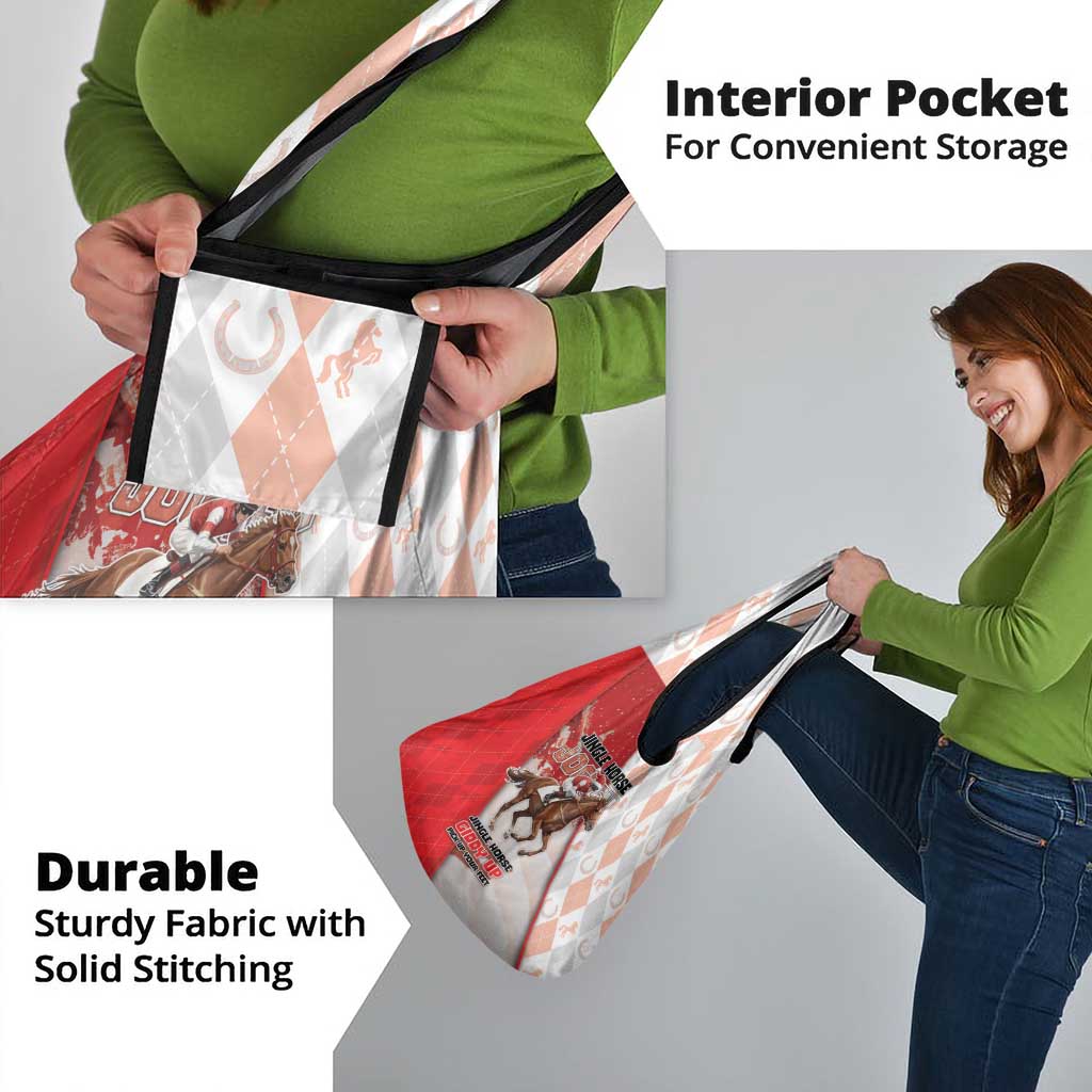 Horse Racing Christmas Grocery Bag Giddy Up Pick Up Your Feet - Wonder Print Shop