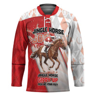 Horse Racing Christmas Hockey Jersey Giddy Up Pick Up Your Feet - Wonder Print Shop