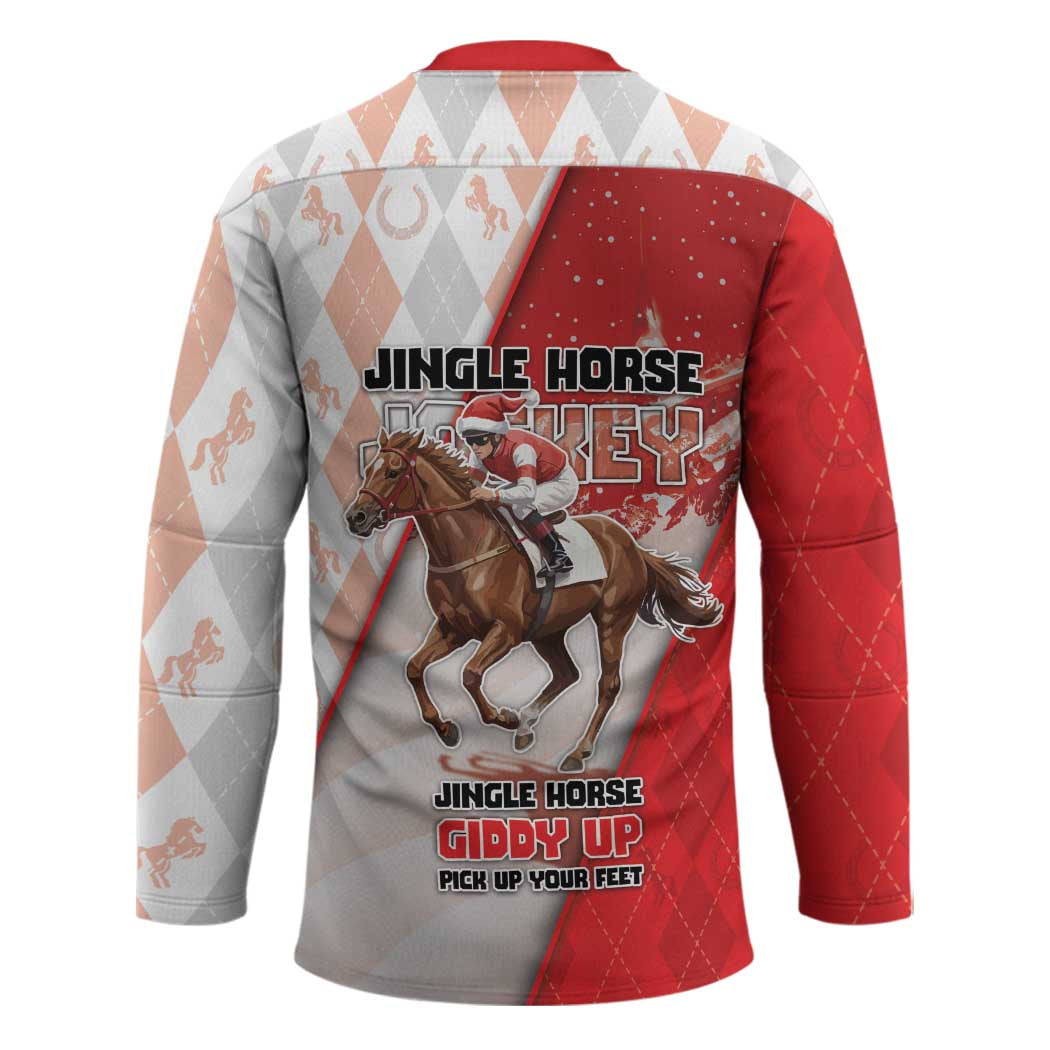 Horse Racing Christmas Hockey Jersey Giddy Up Pick Up Your Feet - Wonder Print Shop