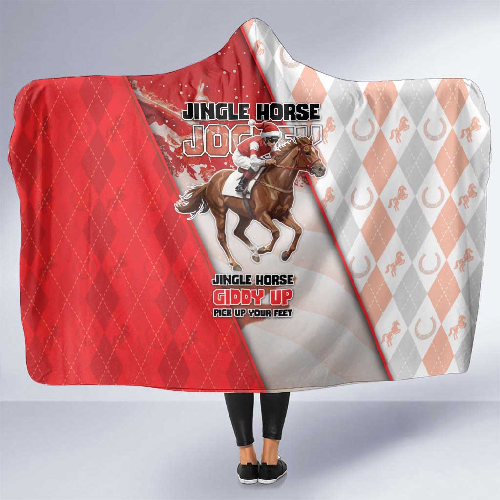 Horse Racing Christmas Hooded Blanket Giddy Up Pick Up Your Feet - Wonder Print Shop