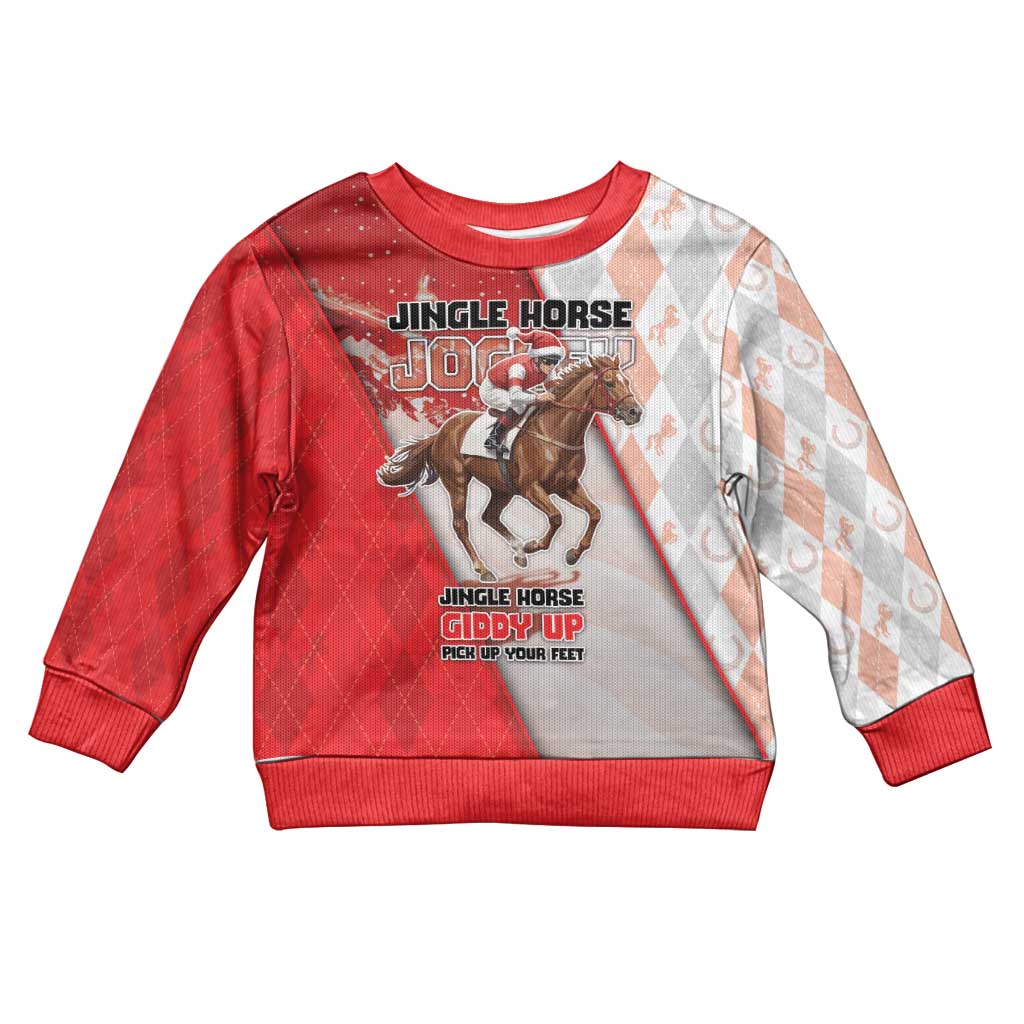 Horse Racing Christmas Kid Ugly Christmas Sweater Giddy Up Pick Up Your Feet - Wonder Print Shop