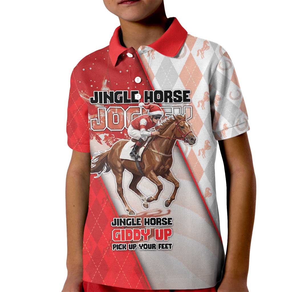 Horse Racing Christmas Kid Polo Shirt Giddy Up Pick Up Your Feet - Wonder Print Shop