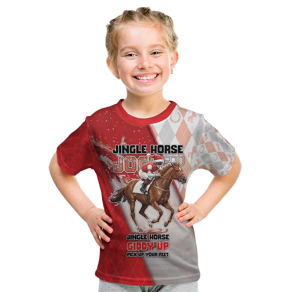 Horse Racing Christmas Kid T Shirt Giddy Up Pick Up Your Feet - Wonder Print Shop