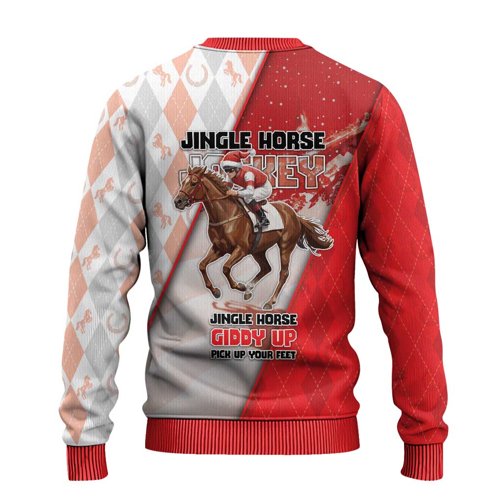 Horse Racing Christmas Ugly Christmas Sweater Giddy Up Pick Up Your Feet - Wonder Print Shop