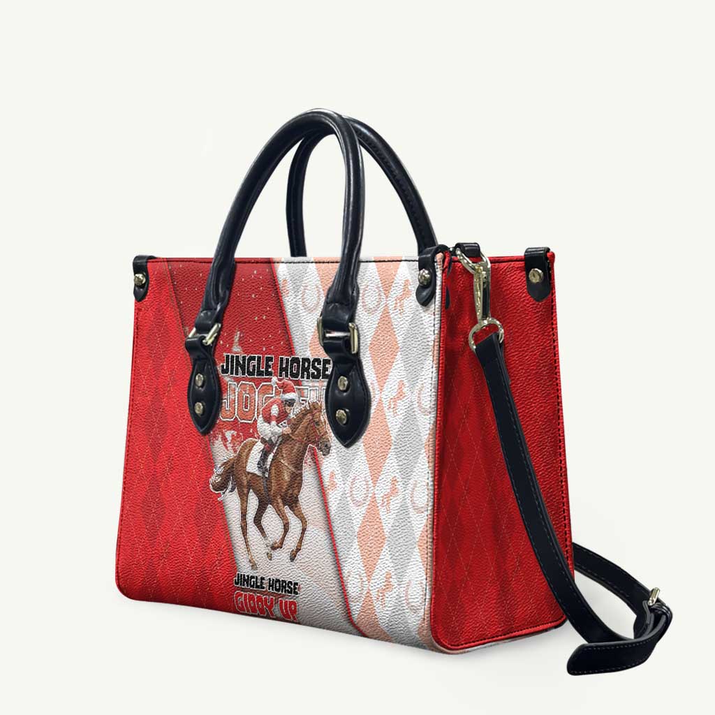 Horse Racing Christmas Leather Bag Giddy Up Pick Up Your Feet - Wonder Print Shop