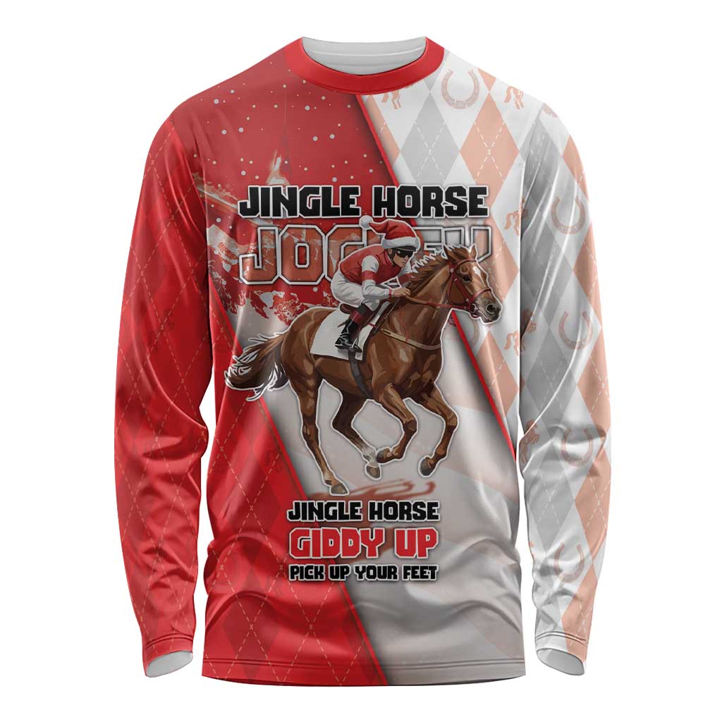 Horse Racing Christmas Long Sleeve Shirt Giddy Up Pick Up Your Feet - Wonder Print Shop