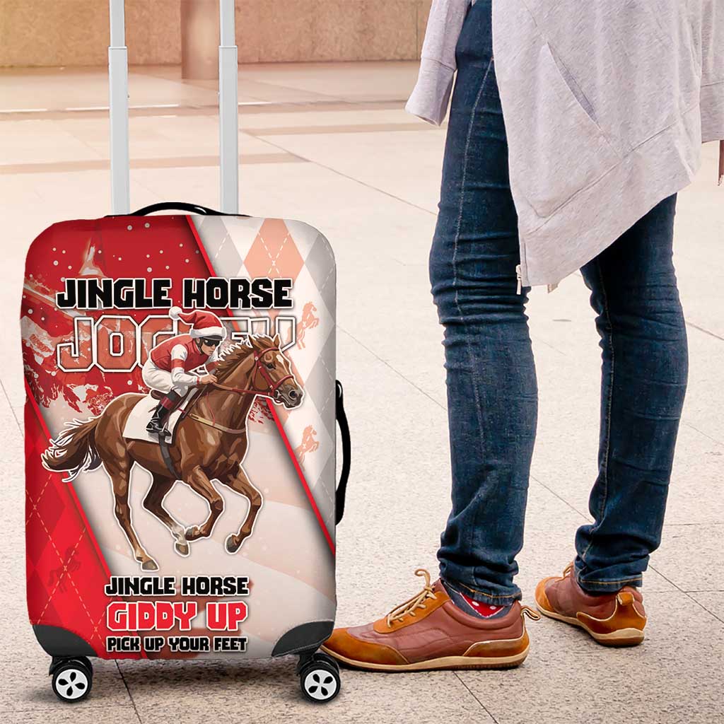 Horse Racing Christmas Luggage Cover Giddy Up Pick Up Your Feet - Wonder Print Shop