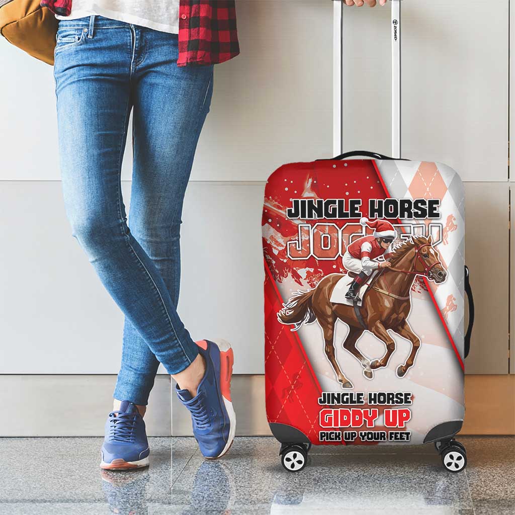 Horse Racing Christmas Luggage Cover Giddy Up Pick Up Your Feet - Wonder Print Shop