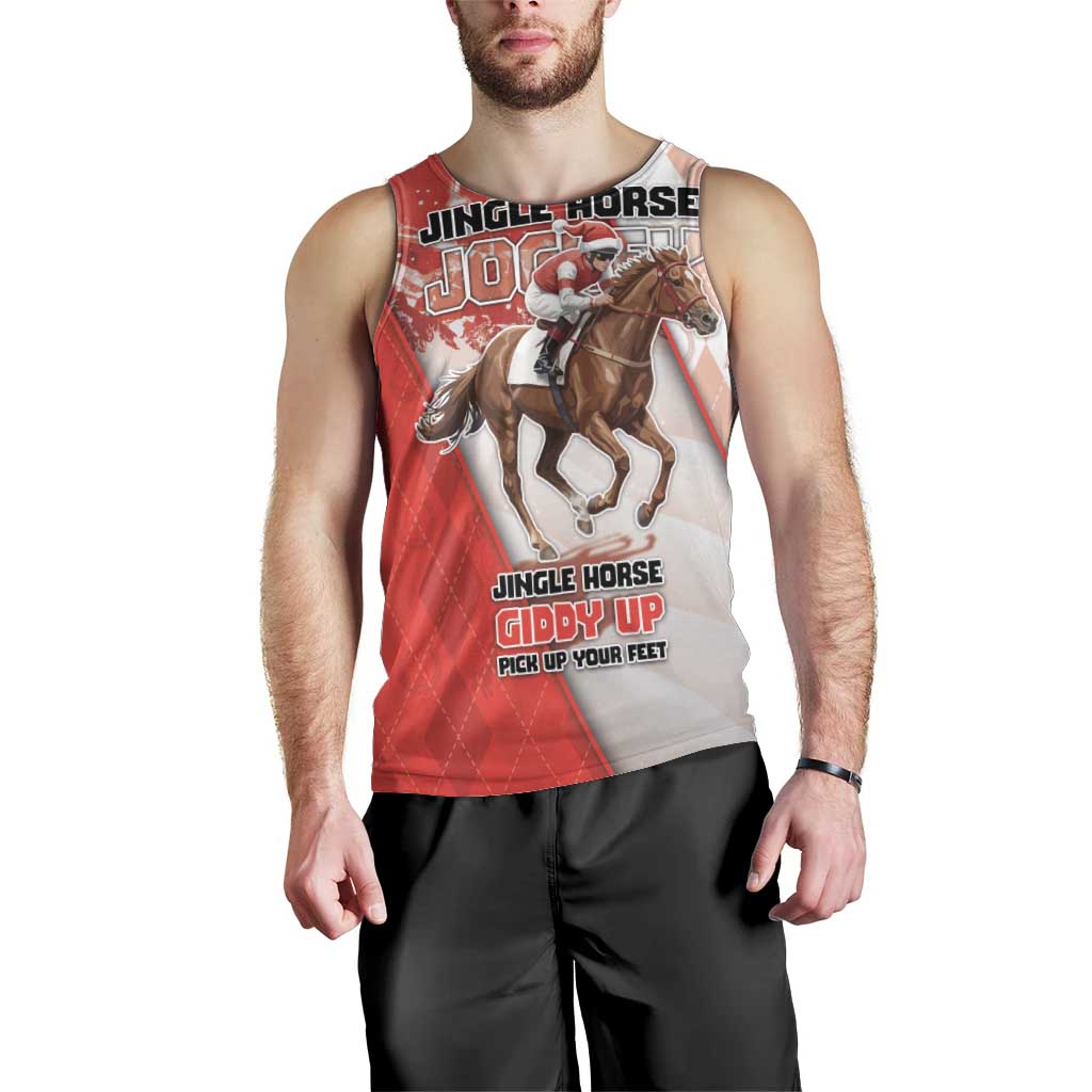 Horse Racing Christmas Men Tank Top Giddy Up Pick Up Your Feet - Wonder Print Shop
