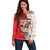 Horse Racing Christmas Off Shoulder Sweater Giddy Up Pick Up Your Feet - Wonder Print Shop