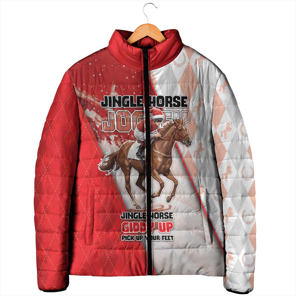 Horse Racing Christmas Padded Jacket Giddy Up Pick Up Your Feet - Wonder Print Shop