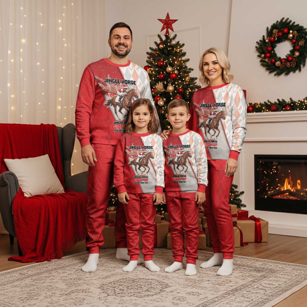 Horse Racing Christmas Pajama Set Giddy Up Pick Up Your Feet - Wonder Print Shop